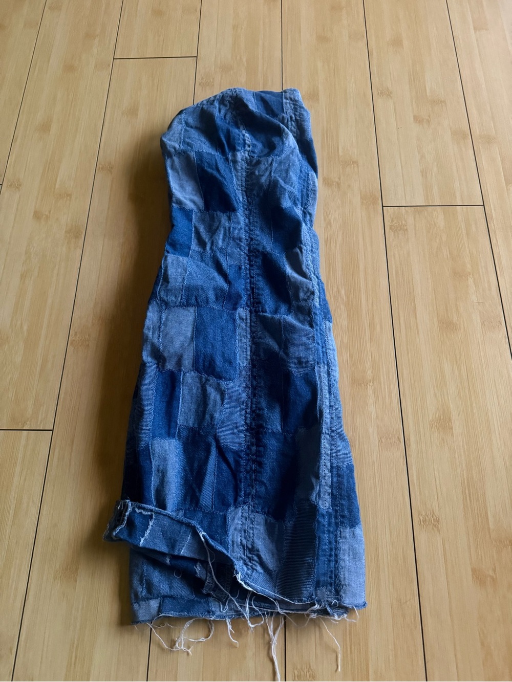 Patchwork Blue Dress - Sleeveless